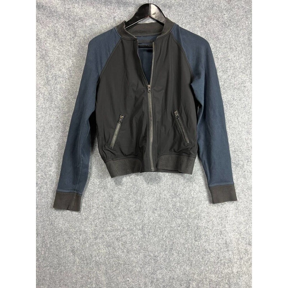 Lululemon Jacket Women 8 Black Blue New School Bomber Full Zip